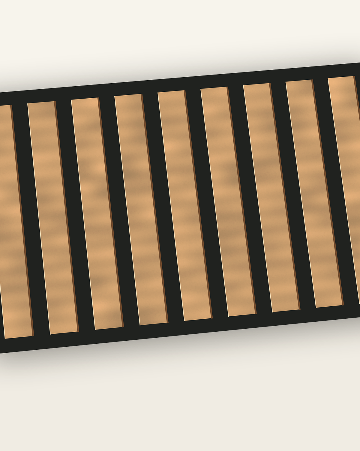 Oak wood slat acoustic panel on a felt backing